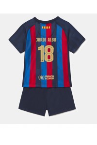 Barcelona Jordi Alba #18 Babyklær Hjemme Fotballdrakt til barn 2022-23 Korte ermer (+ Korte bukser)